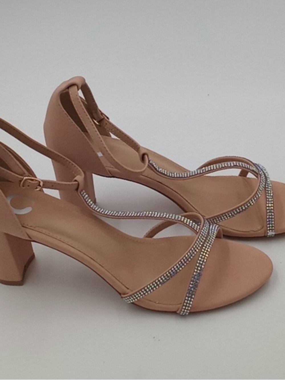 Journee Collection Denali T-Strap Rhinestone Pumps Nude 10M - Picture 3 of 9